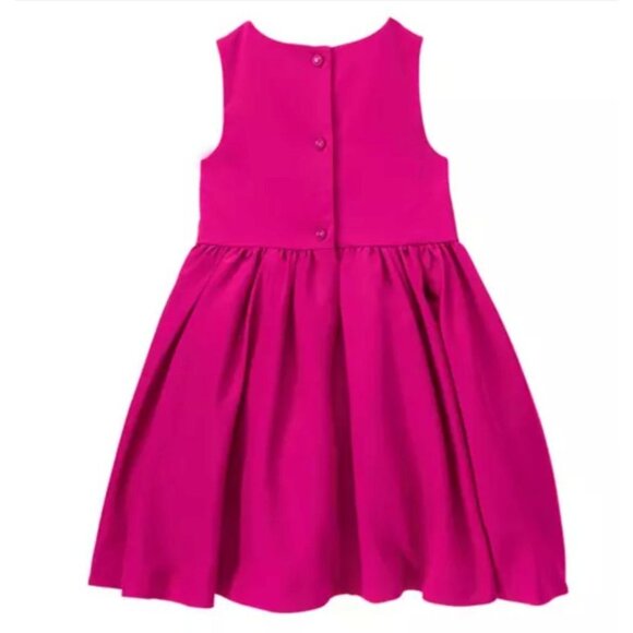 Janie and Jack Magenta Raspberry Pink Special Occasion Bow Dress Girls 6 - Picture 2 of 10